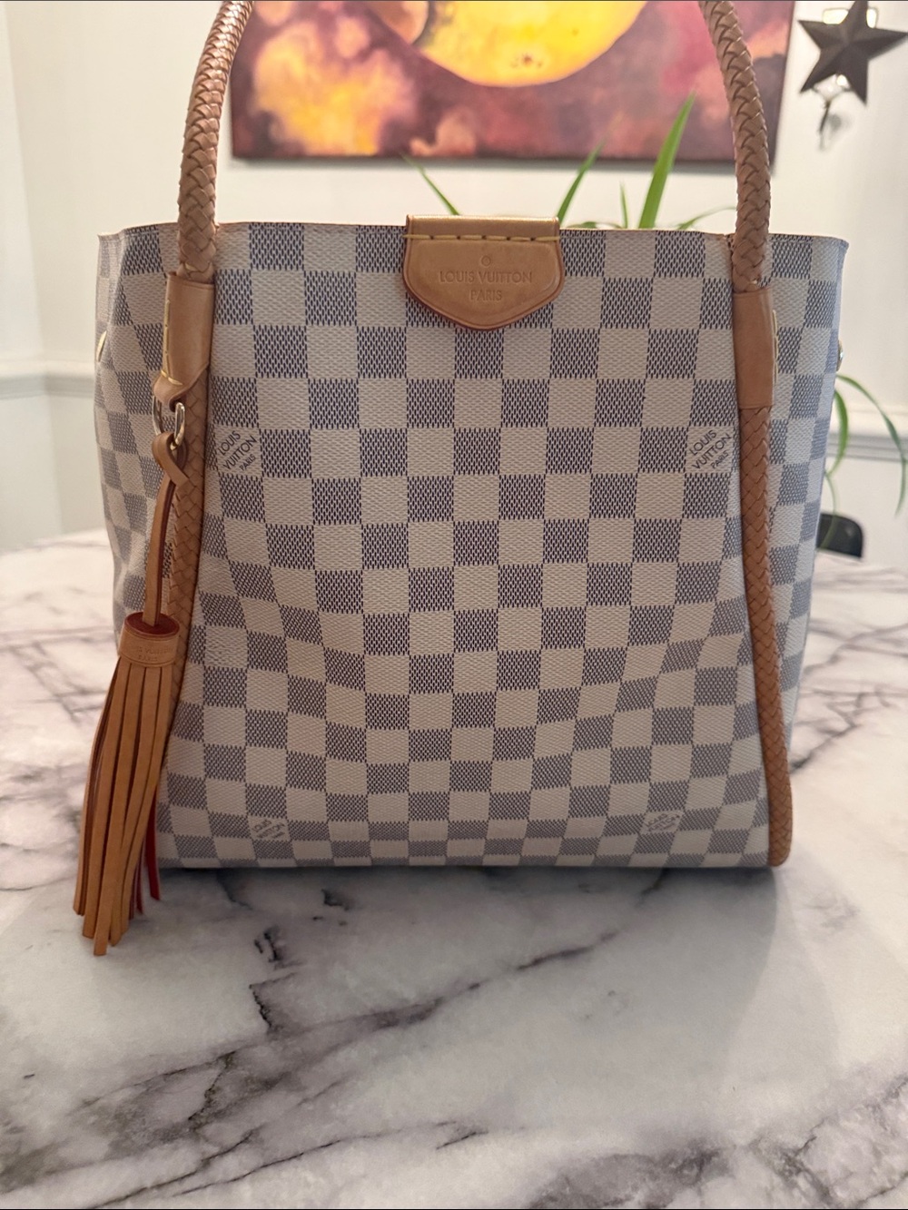 LOUIS VUITTON Damier Azur Propriano With Tassel - Picture 3 of 12